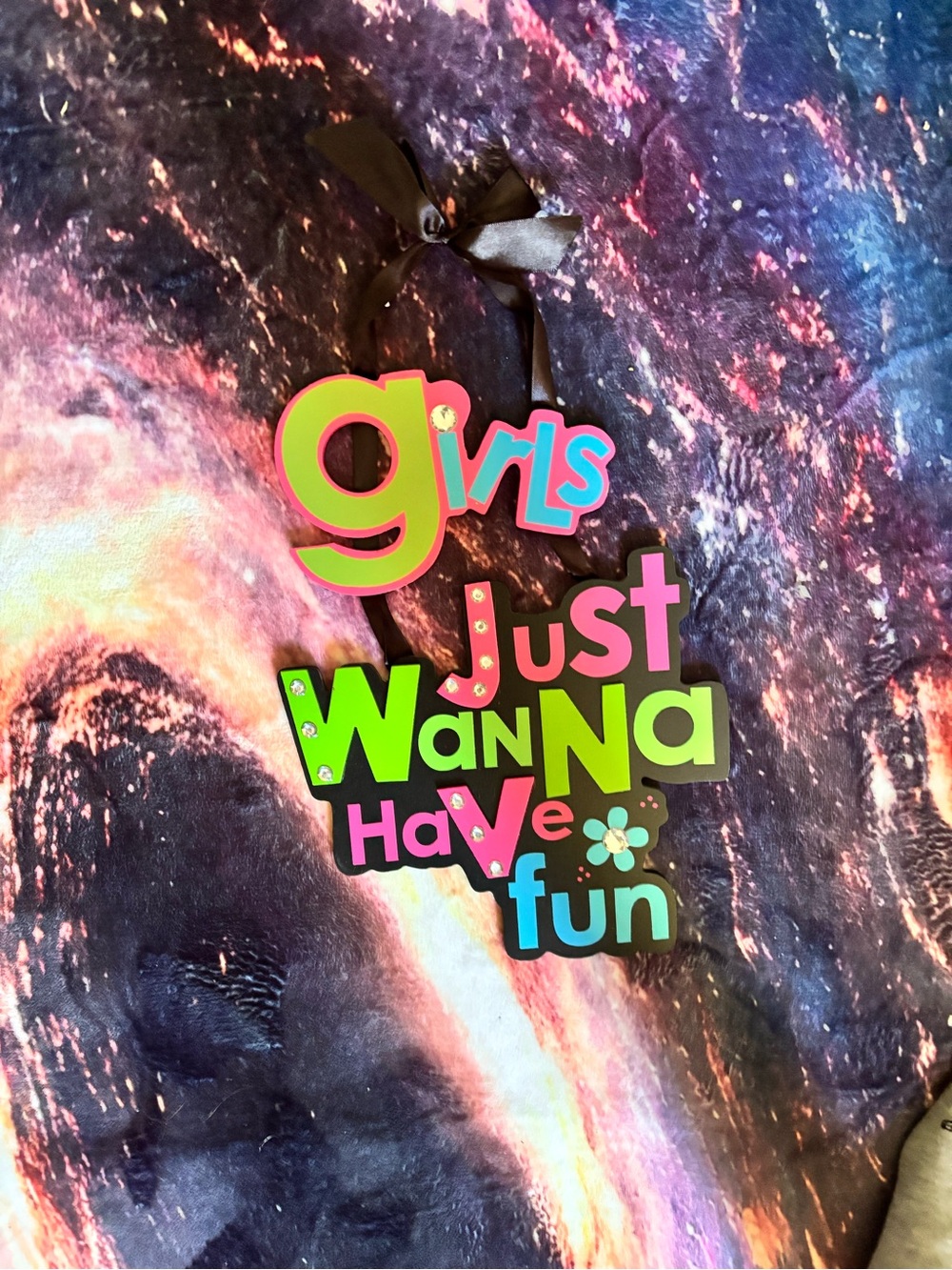 Hobby Lobby Multicolor 'Girls Just Wanna Have Fun' Wall Hanging